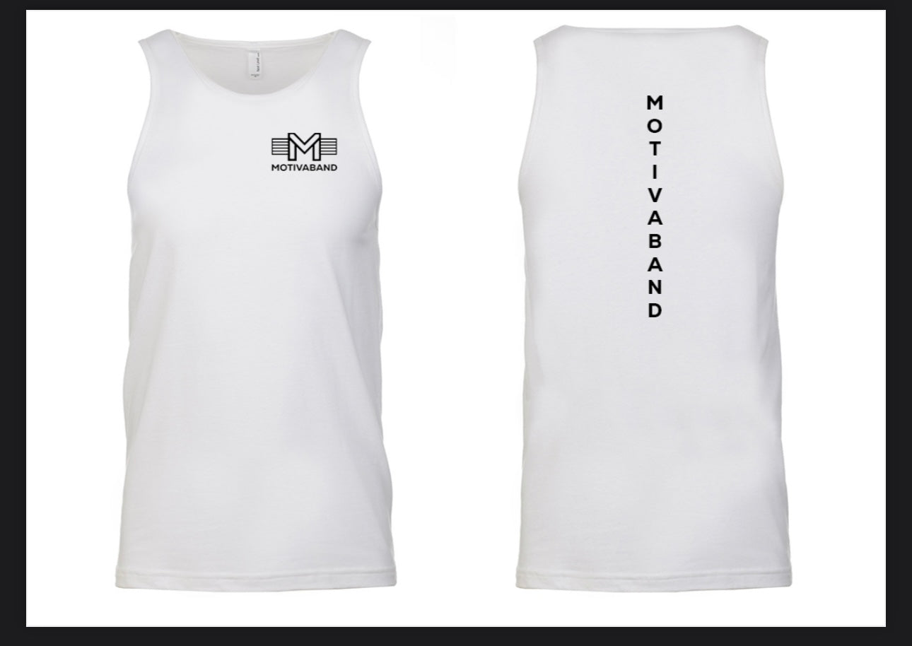 White gym tank top