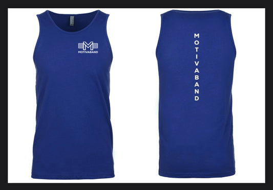 Blue gym tank top