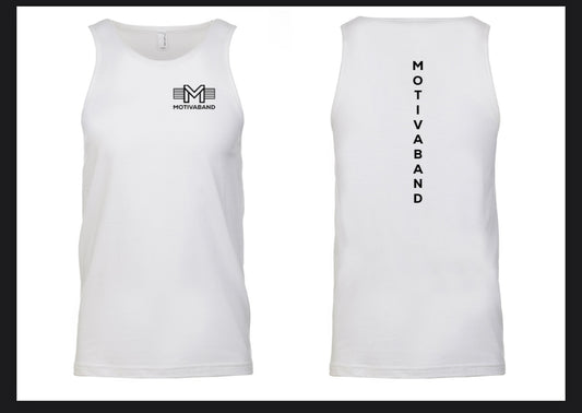 White gym tank top